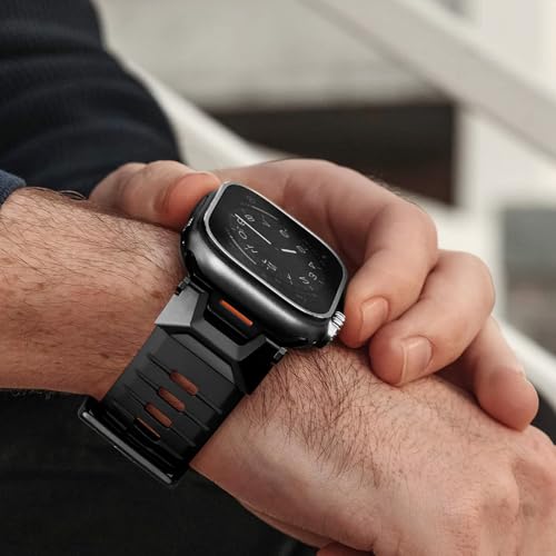 Bandletic Compatible with Apple Watch Ultra 3 / Ultra 2 Band, Soft Rugged FKM Strap for iWatch Bands for Men 49mm, Fit for Apple Watch Series 11/10 46mm, 9/8/7 45mm, SE3/SE2/SE/6/5/4 44mm - Image 5