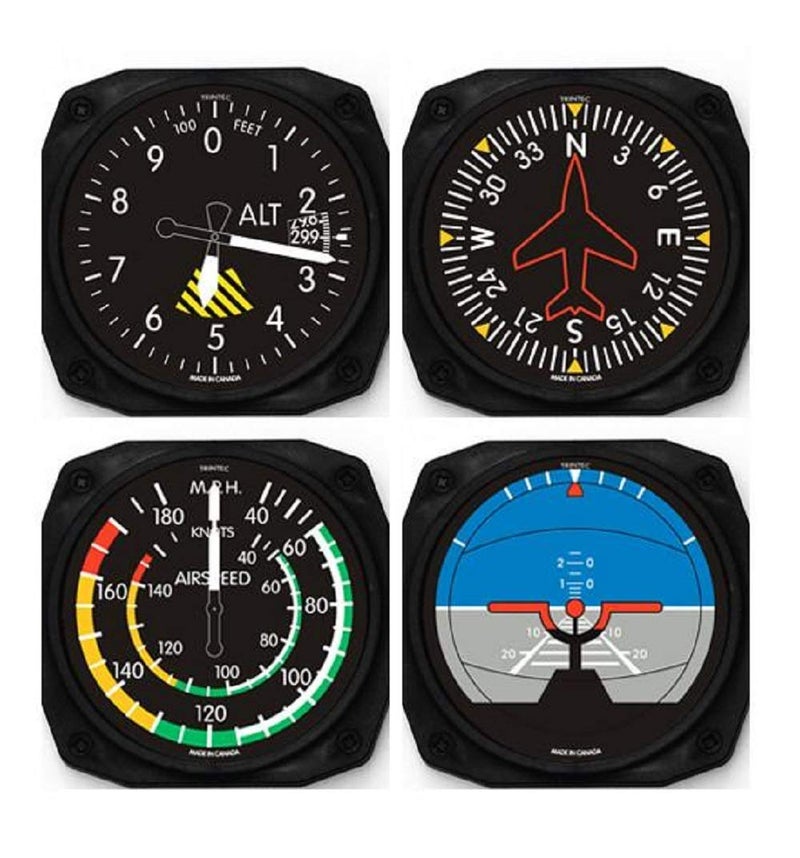 Trintec Classic Airplane Instrument Coasters Set of 4 - Image 1