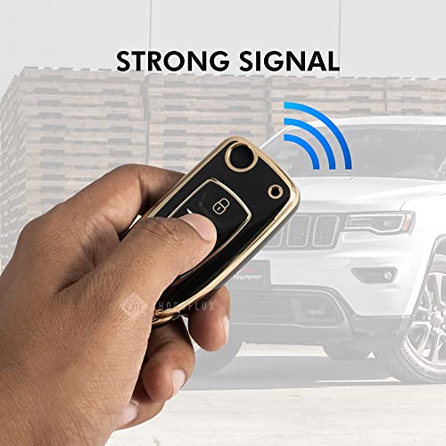 Shopoflux® TPU Key Cover Compatible with Tata Tiago | Nexon | Altroz | Curvv | Safari | Storme | Zest | Bolt | Tigor | Punch | Hexa 3 Button Flip Key (Black & White) - Image 3
