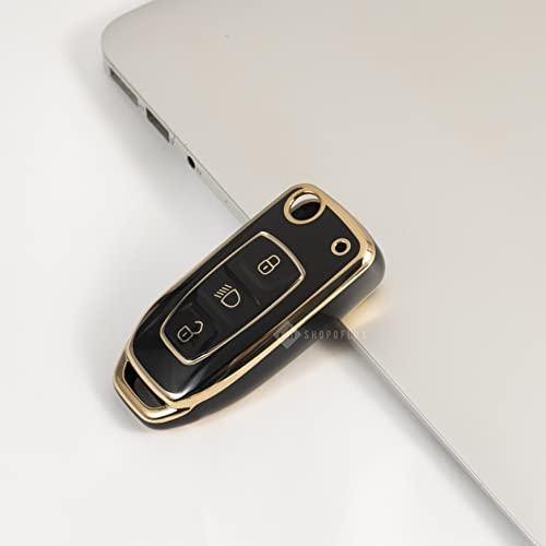 Shopoflux® TPU Key Cover Compatible with Tata Tiago | Nexon | Altroz | Curvv | Safari | Storme | Zest | Bolt | Tigor | Punch | Hexa 3 Button Flip Key (Black & White) - Image 5