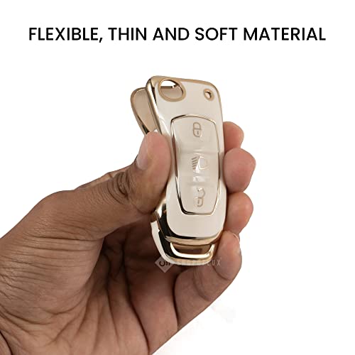 Shopoflux® TPU Key Cover Compatible with Tata Tiago | Nexon | Altroz | Curvv | Safari | Storme | Zest | Bolt | Tigor | Punch | Hexa 3 Button Flip Key (Black & White) - Image 4
