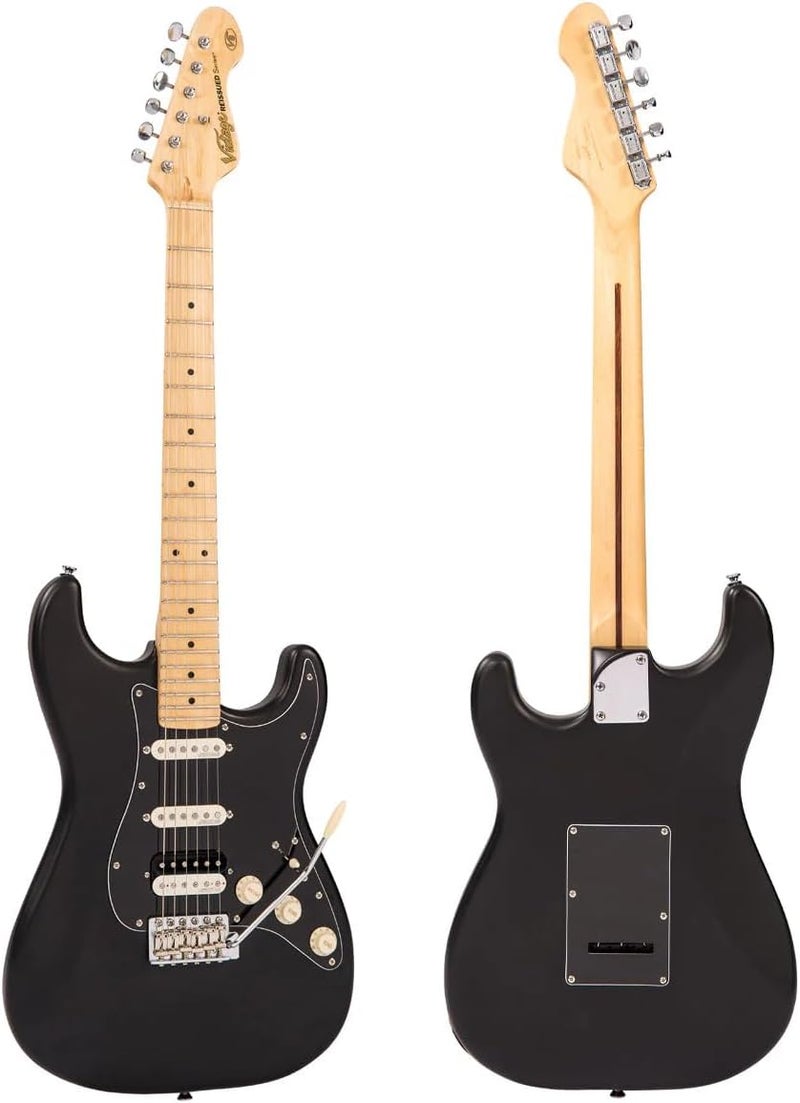 vintage جيتار كهربائي فينتاج V6H المعاد إصداره - أسود بوليفارد - Image 3