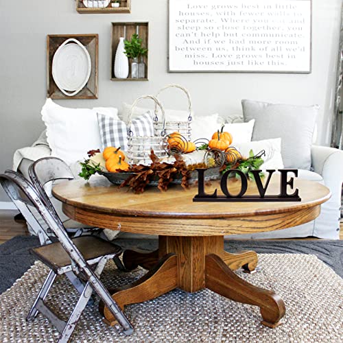 YK Decor Wooden Love Sign Valentine's Day Home Decor, Rustic Creative Style, 16.5x5" Table Top Sign - Image 3