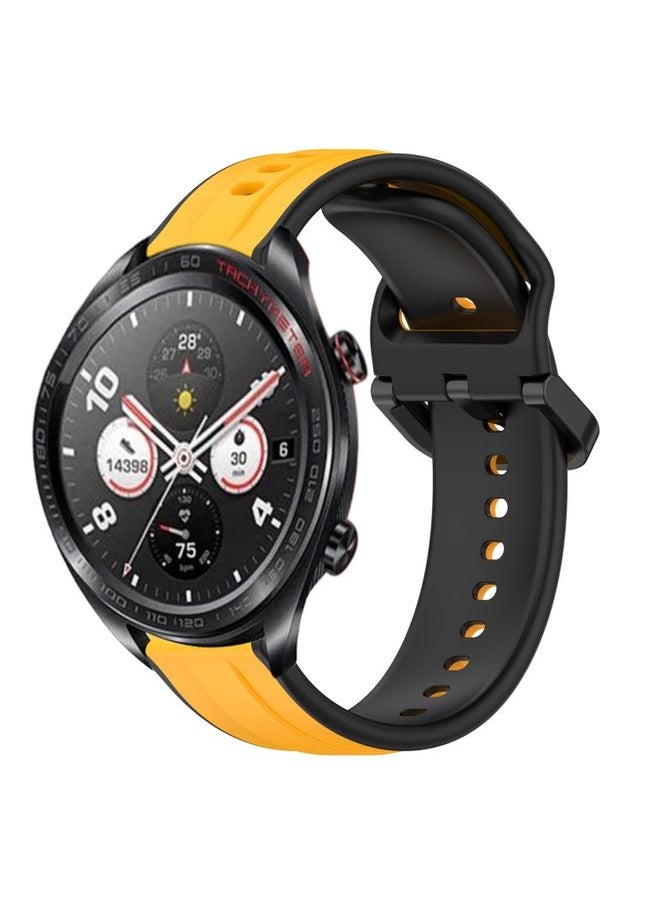 Generic - Replacement Strap For Honor Watch Dream 22mm Convex Loop Two-Color Silicone Watch Band Yellow+Black - Image 1