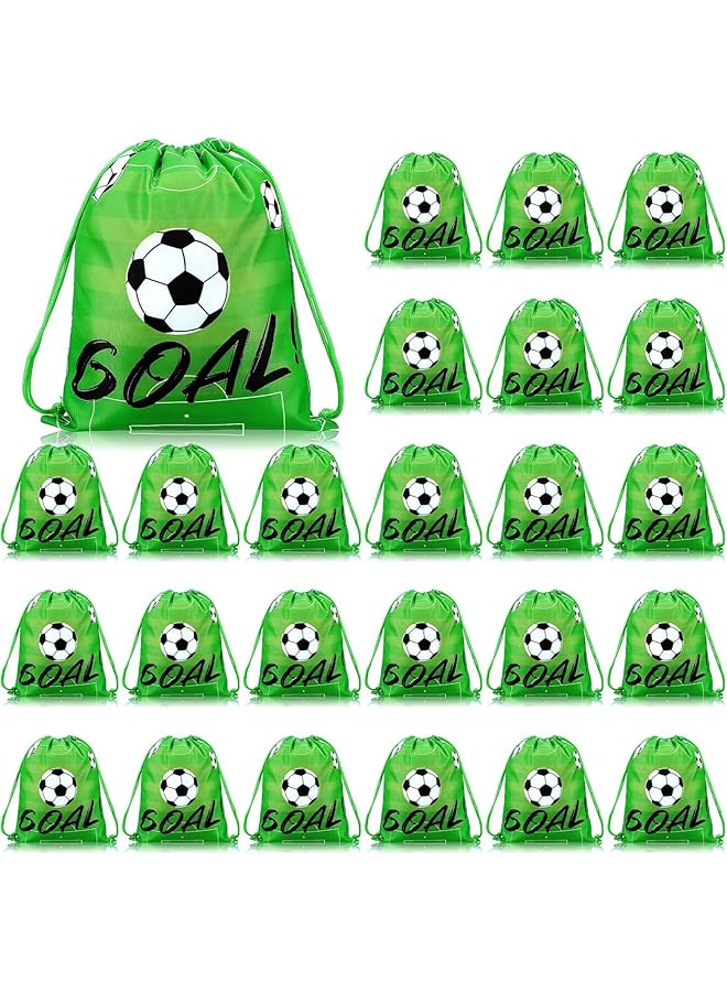PROMASS 12Pcs Soccer Drawstring Bag Soccer Party Favor Backpack Bags Sports Football Treat Bags Gift for Team Soccer Theme Birthday Soccer World Cup backpack with drawstring shoulder bag, One Size - Image 1