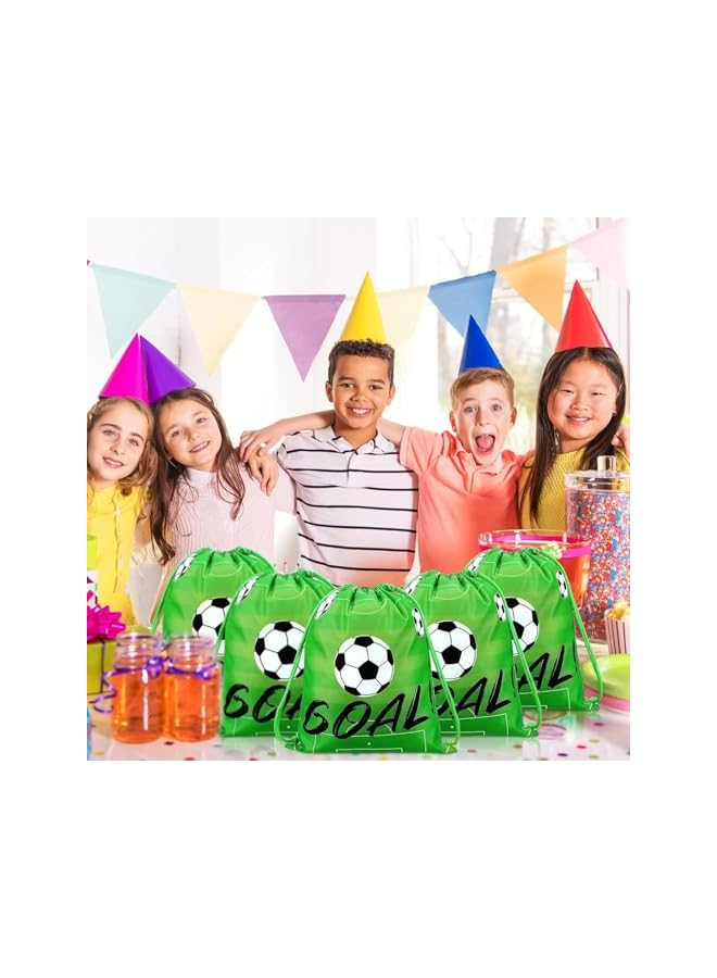 PROMASS 12Pcs Soccer Drawstring Bag Soccer Party Favor Backpack Bags Sports Football Treat Bags Gift for Team Soccer Theme Birthday Soccer World Cup backpack with drawstring shoulder bag, One Size - Image 4
