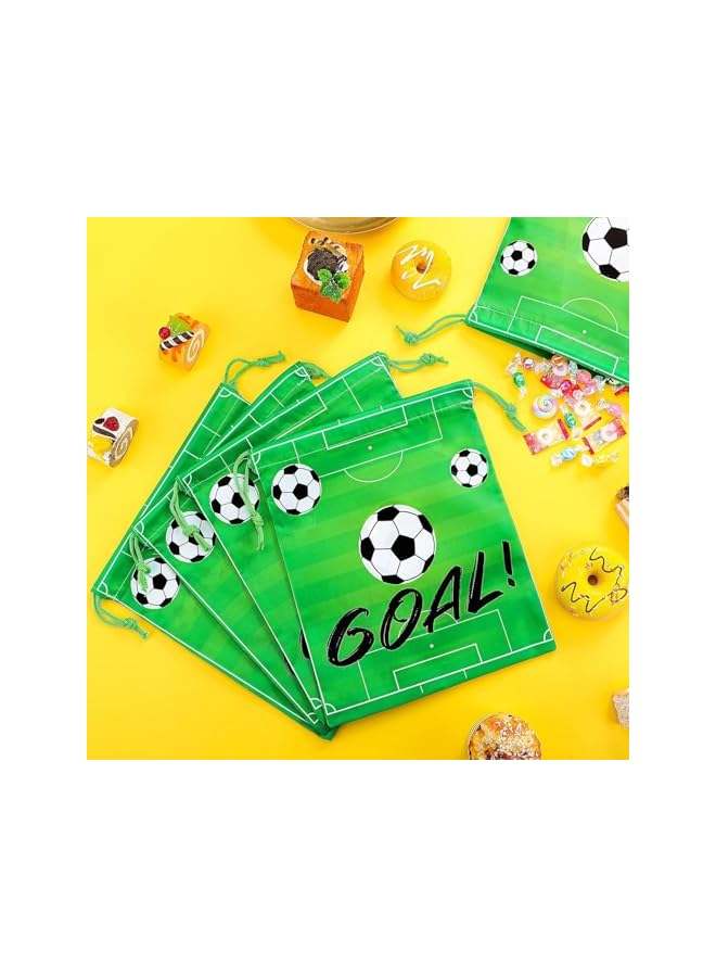 PROMASS 12Pcs Soccer Drawstring Bag Soccer Party Favor Backpack Bags Sports Football Treat Bags Gift for Team Soccer Theme Birthday Soccer World Cup backpack with drawstring shoulder bag, One Size - Image 5