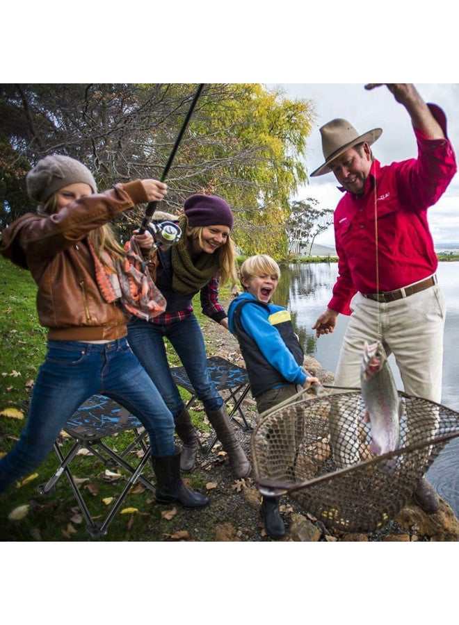 AILLOVCOL Camping Stool Portable Folding Stool Portable Chair Mini Foldable Stool Fishing Stool for Adults Fishing Hiking Gardening and Beach with Carry Bag(Camouflage) (Blue) - Image 1