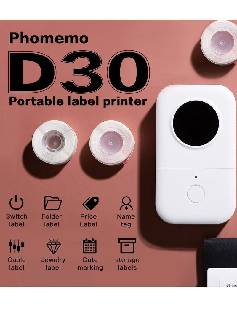 Y&D - Compatible with Phomemo Adhesive Labels, for D30 Portable Thermal Bluetooth Label Maker, 3/8"X1 7/8" (12mm X 50mm) 130 Labels/Roll, Printing Paper, 3 Roll, White - Image 1