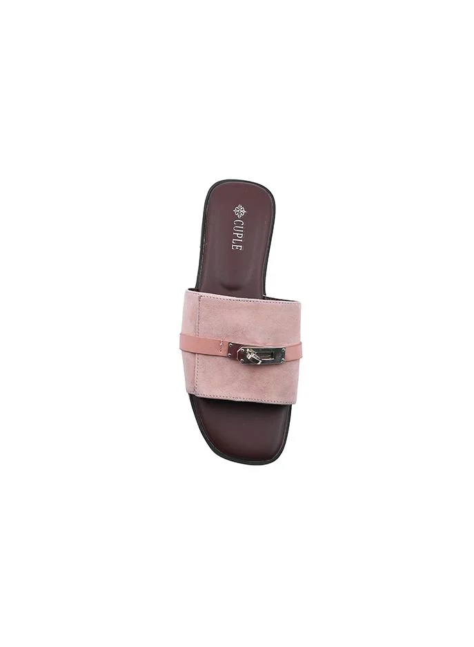 Cuple Ligh Pink Flat Sandal – Deep Neutral Comfort for Women | Best Price UAE