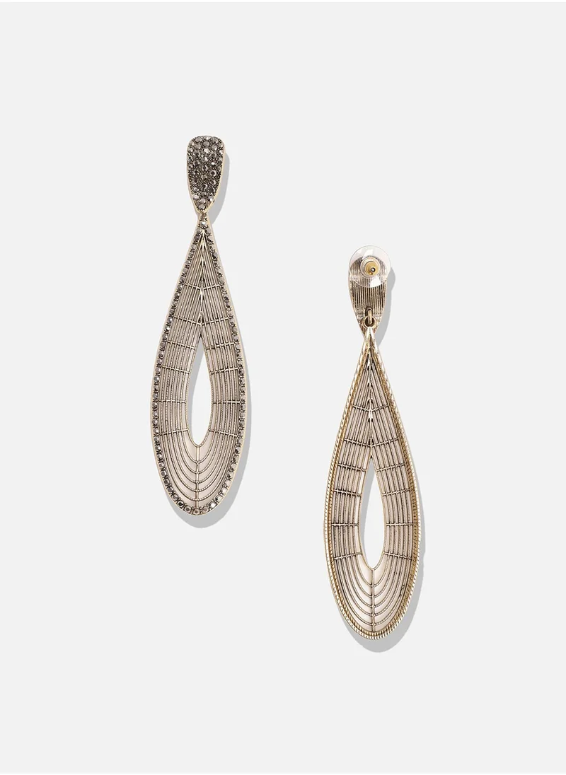 SOHI Maxi Lined Teardrop Drop Earrings
