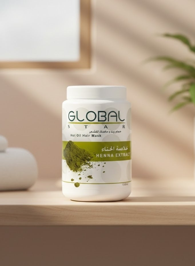 Global Star Globalstar Hot Oil Hair Mask with Henna Extract 1500ml | Deep Nourishing Treatment for Luxurious Locks - Image 3