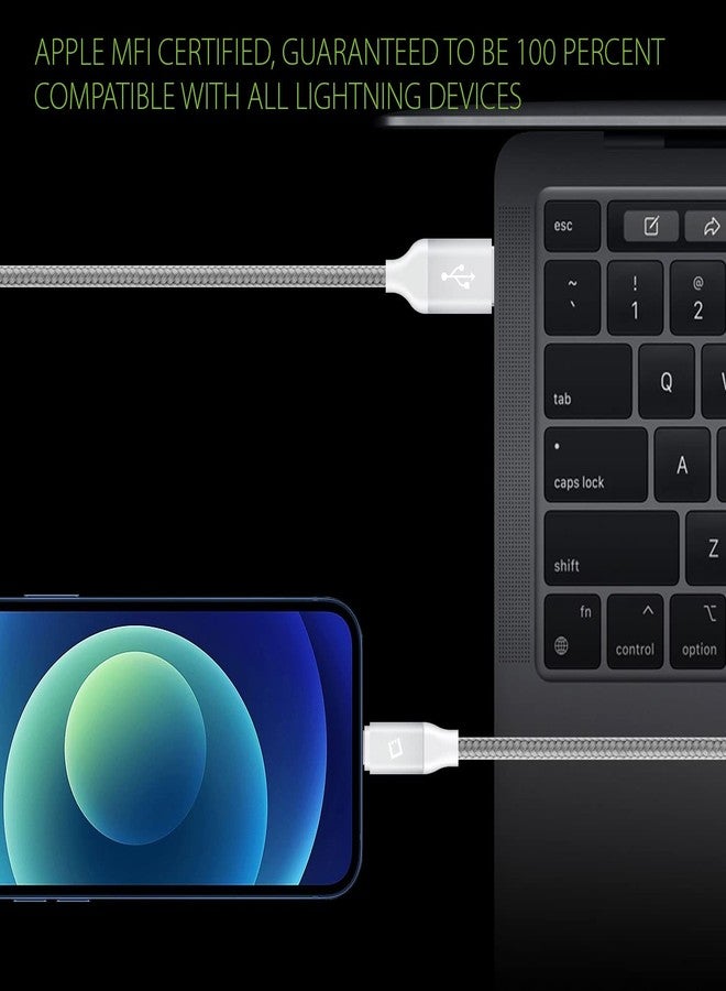 Cellet Heavy-Duty Nylon Braided Lightning Cable - 10FT (Apple MFi Certified) - Image 3