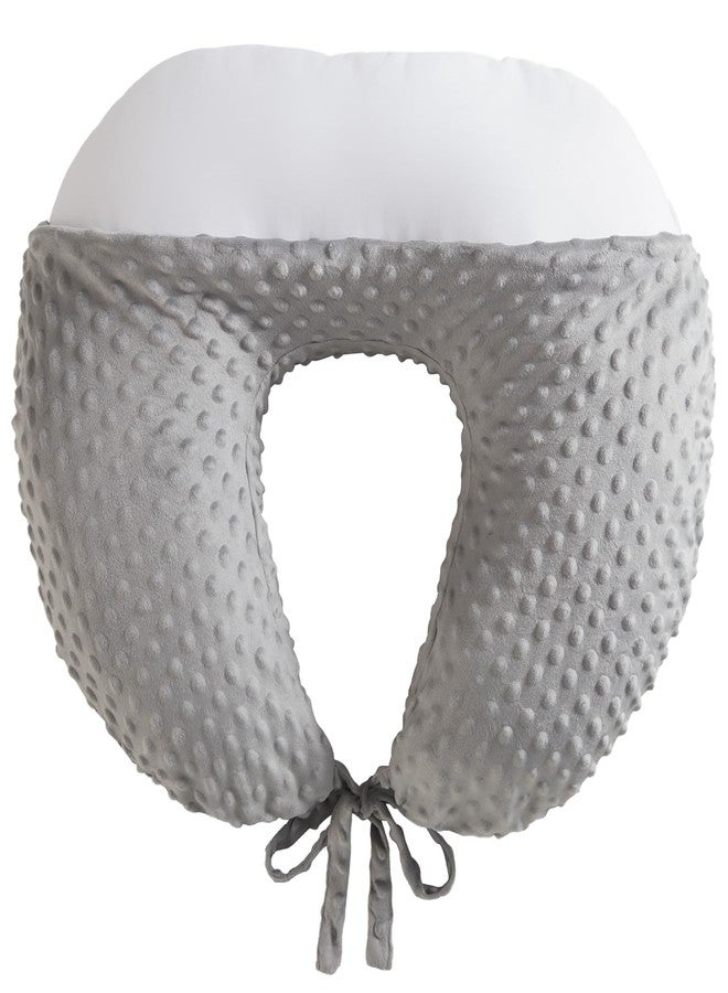 RUSHANPEACE Reading Pillow for Gaming Reading Crochet, U Shaped Arm Support Pillow with Removable Cover Reducing Arching Neck for Adult Reading and Working Sitting on Bed Sofa for Arm Rest (Grey) - Image 1