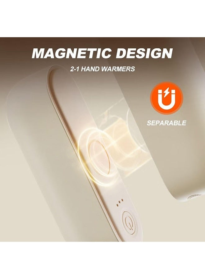 كيلا قطعتان من مدفئات اليد القابلة لإعادة الشحن، مدفئات يد كهربائية بحجم الجيب، مدفأة جيب محمولة، هدية رائعة لعيد الميلاد في الهواء الطلق، الجولف، التخييم (بيج) - Image 4