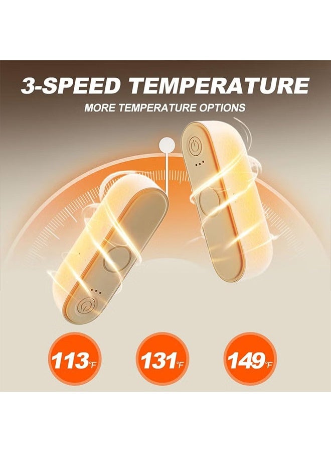 كيلا قطعتان من مدفئات اليد القابلة لإعادة الشحن، مدفئات يد كهربائية بحجم الجيب، مدفأة جيب محمولة، هدية رائعة لعيد الميلاد في الهواء الطلق، الجولف، التخييم (بيج) - Image 3