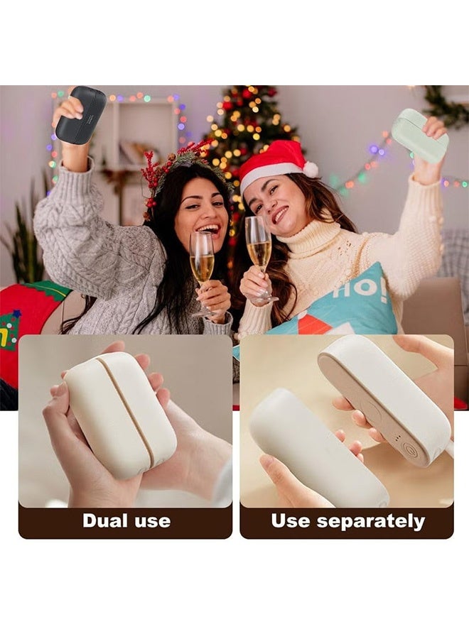 كيلا قطعتان من مدفئات اليد القابلة لإعادة الشحن، مدفئات يد كهربائية بحجم الجيب، مدفأة جيب محمولة، هدية رائعة لعيد الميلاد في الهواء الطلق، الجولف، التخييم (بيج) - Image 2