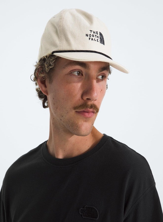 The North Face Norm 5-Panel Hat | Classic Fit Ball Cap for Men & Women with Cotton Cord, Flat Brim & Adjustable Strap Closure, White Dune/TNF Sharpie Graphic, One Size - Image 5