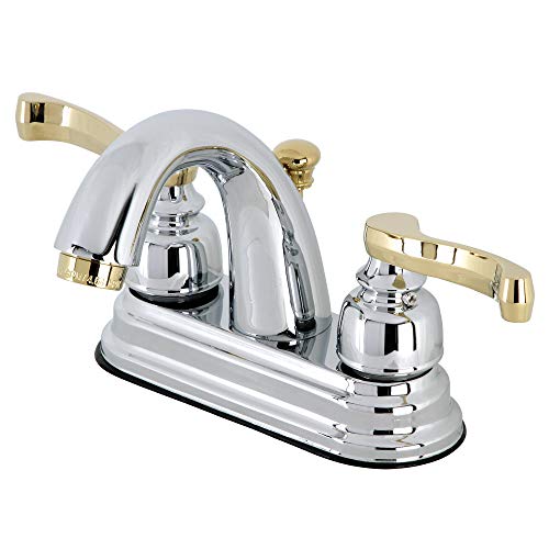 Kingston Brass KB5614FL 4 in Centerset Bathroom Faucet Polished ChromePolished Brass - Image 1
