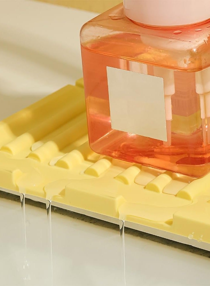 general Faucet Mat for Kitchen Sink, 2024 New Kitchen Sink Splash Guard Silicone Draining Mat Fast Drying Stone Sink Tray, Sink Protectors Sink Faucet Mat Splash Guard for Kitchen Bathroom Sink Area (1PCS) - Image 3