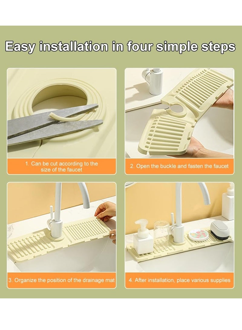 general Faucet Mat for Kitchen Sink, 2024 New Kitchen Sink Splash Guard Silicone Draining Mat Fast Drying Stone Sink Tray, Sink Protectors Sink Faucet Mat Splash Guard for Kitchen Bathroom Sink Area (1PCS) - Image 5