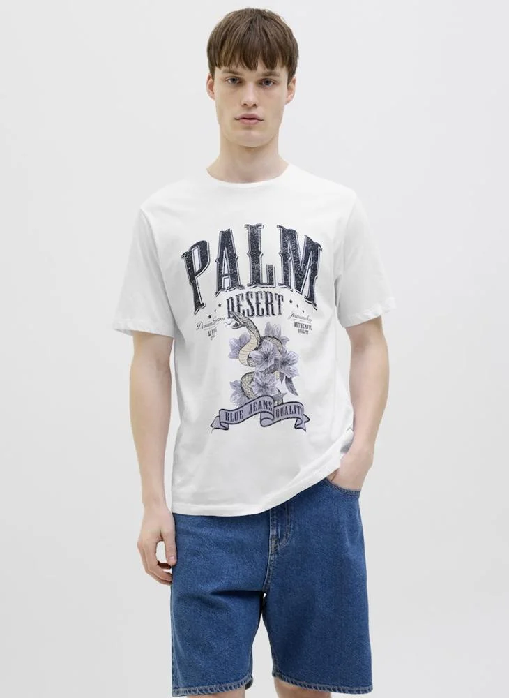 ج ج ريبل Graphic Short Sleeve Crew Neck T-Shirt