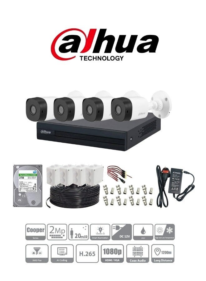 dahua Dahua Analog Outdoor Camera Kit 1080p- Night Vision Ios Android Mobile App ZCD1A7B80228B5209672FZ