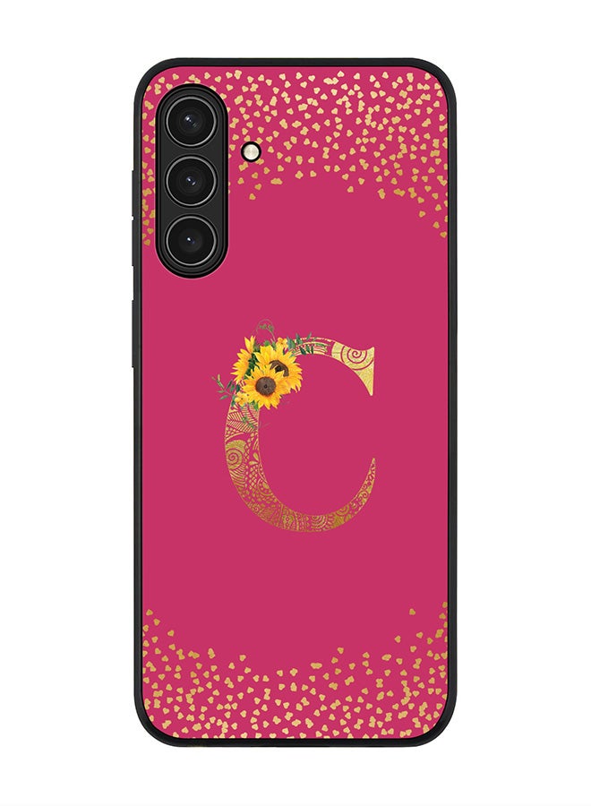 Stylizedd For Samsung Galaxy A17 / A17 4G Case,Slim fit Camera Protection, Shockproof Thin Phone cover  - Custom Floral Monogram - C ( Deep Pink )