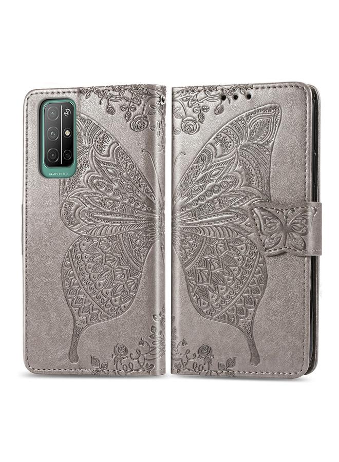 Zaboon Case For Huawei Honor 30S Butterfly Love Flower Embossed Horizontal Flip Leather Case with Bracket / Card Slot / Wallet / Lanyard - Image 1
