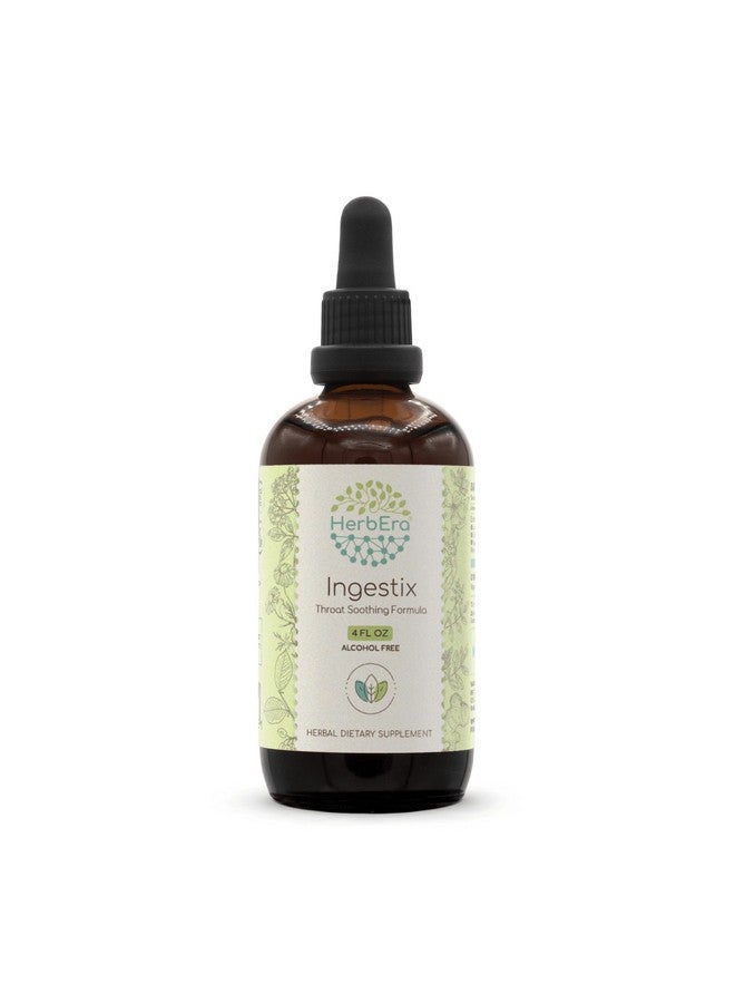 HerbEra Ingestix B120 Alcohol-Free Extract, Concentrated Liquid Drops Natural: Licorice Root, Slippery Elm Bark, Marshmallow Root, Chamomile, Elderberry, Ginger Root. Throat Soothing Formula 4 Fl Oz - Image 1