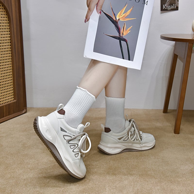 2024 Korean Lace-Up Dad Sneakers for Women Mica