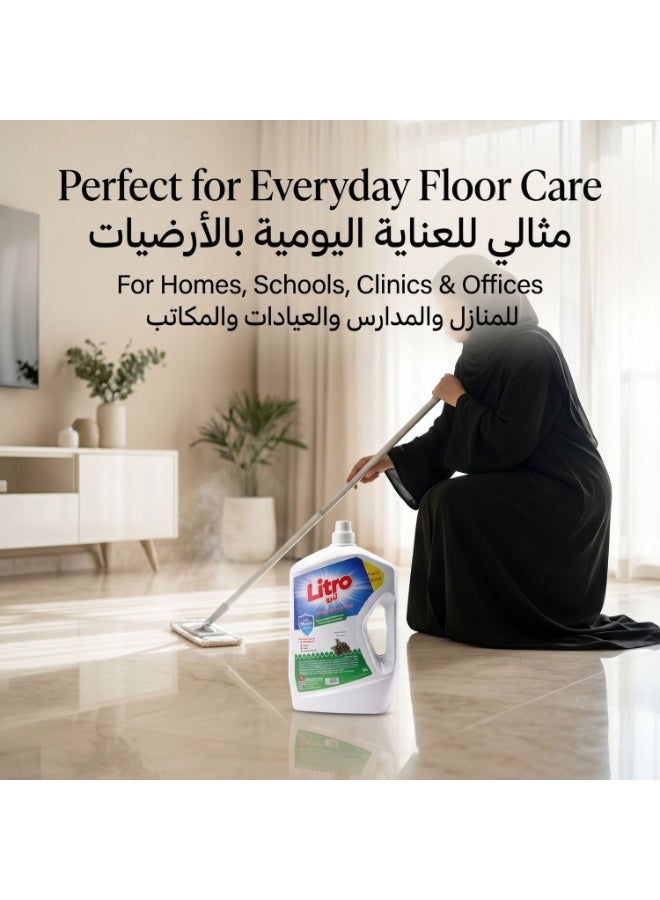 Litro Floor Cleaner Liquid & Disinfectant 4×3L – Natural Pine Fragrance – Bulk Floor Cleaning Liquid, Powerful Floor Disinfectant for Deep Cleaning, Home & Commercial Use - Image 4