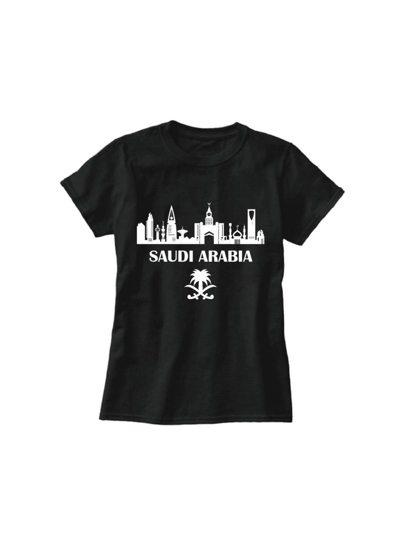 Saudi Arabia National Day Women's T-Shirt – Short Sleeve Round Neck Soft Cotton Tshirt - Perfect For Celebrating Saudi National Day, Events - Image 3