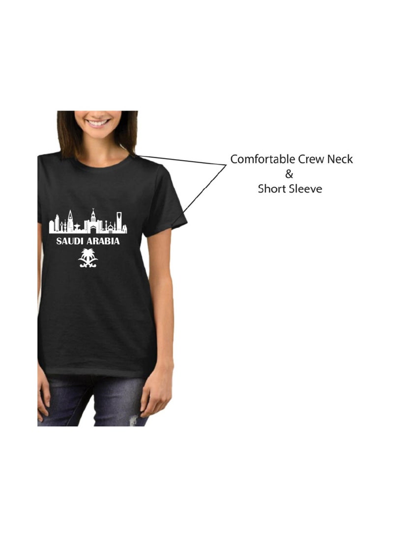 Saudi Arabia National Day Women's T-Shirt – Short Sleeve Round Neck Soft Cotton Tshirt - Perfect For Celebrating Saudi National Day, Events - Image 5