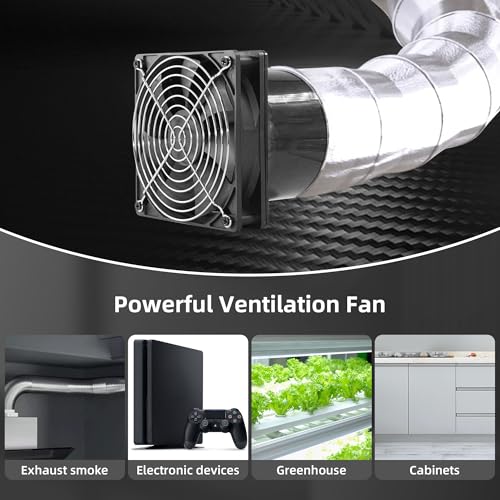 AMCHIXIN 120mm 12V Axial Exhaust Duct Fan with 4" Flange Adapter Variable Speed Controller Moisture-Proof for 3D Printer Enclosure Laser Engraver Soldering Fume Extractor Grow Tents & Workshop Ventilation - Image 5