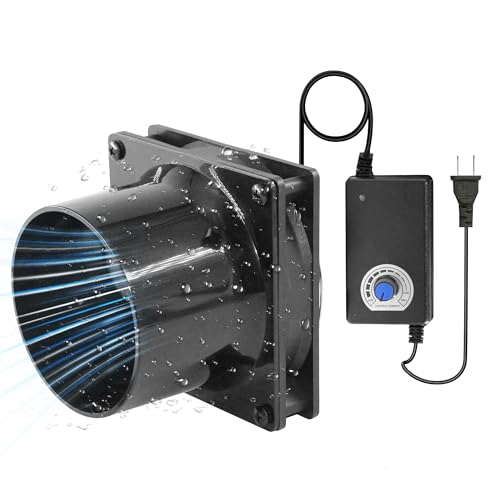AMCHIXIN 120mm 12V Axial Exhaust Duct Fan with 4" Flange Adapter Variable Speed Controller Moisture-Proof for 3D Printer Enclosure Laser Engraver Soldering Fume Extractor Grow Tents & Workshop Ventilation - Image 1