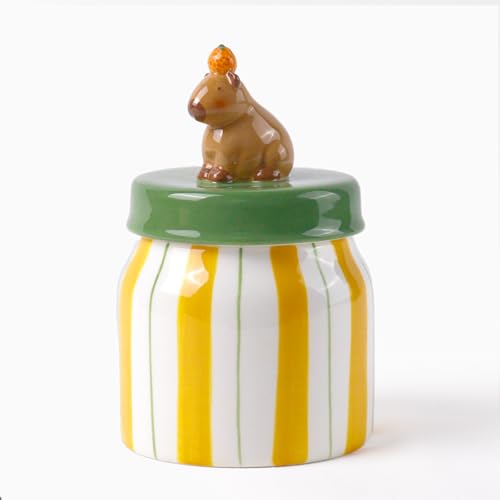 DIF DECO Capybara Cookie Jars for Kitchen Counter Decorative,Unique Ceramic Food Storage with Airtight Lid, Sugar Canisters for Office, Containers for Tea, Ground Coffee, Nuts, Beans, Spices, Cereal - Image 1