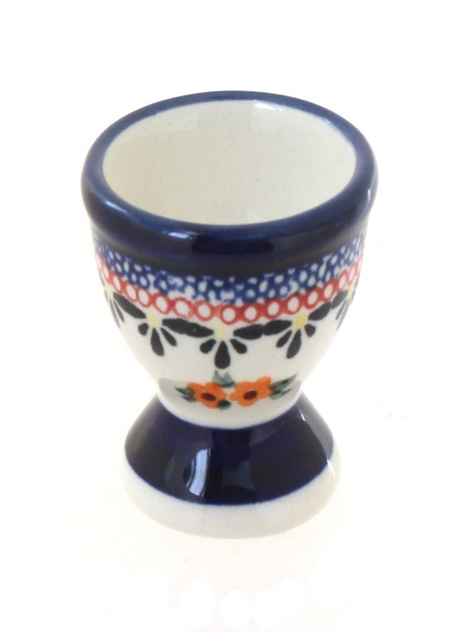 Blue Rose Pottery Blue Rose Polish Pottery Floral Butterfly Egg Cup - Image 1