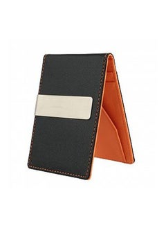 NIBEMINENT PU Leather Money Clip Black/Orange/Cream  - Image 2