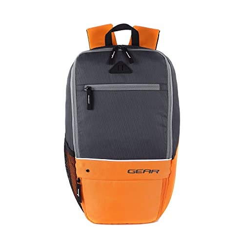 Gear Superior XL 16"/17L Small Water Resistant Backpack | Casual Backpack | College Bag |Travel Bag For Men/Women (Grey - Orange) - Image 1