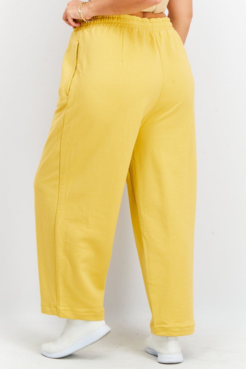NAH/ Studio Women Drawstring Pull-On Jogger Pants, Natural Yellow - Image 4