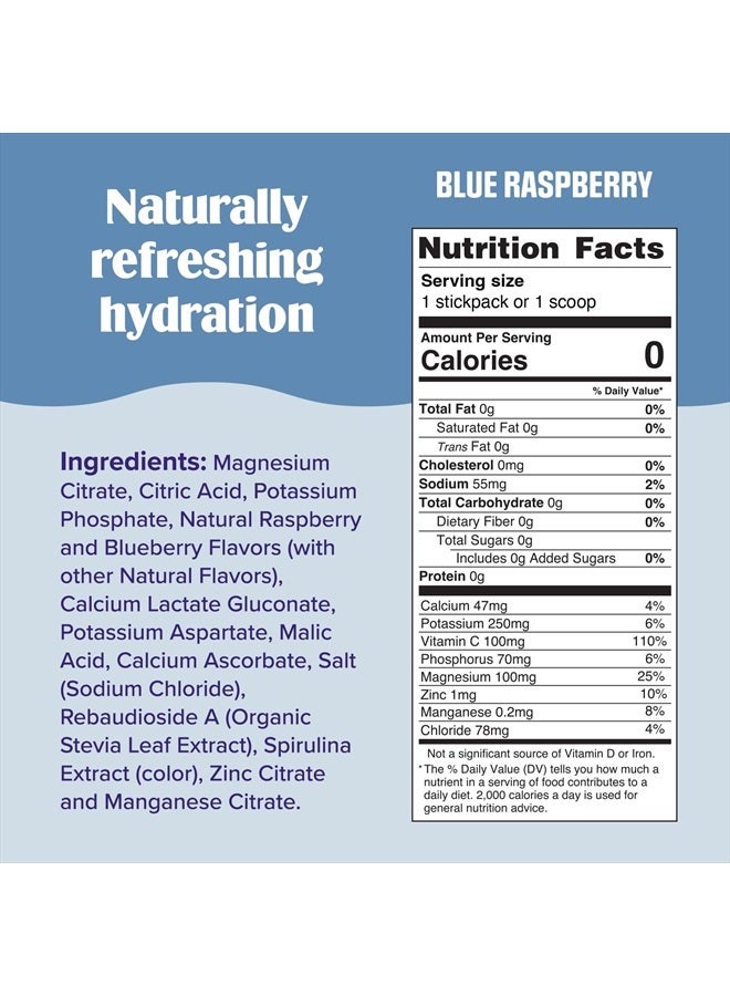 Daily Electrolyte Powder Drink Mix – Blue Raspberry, 30 Servings 3.6 Oz
