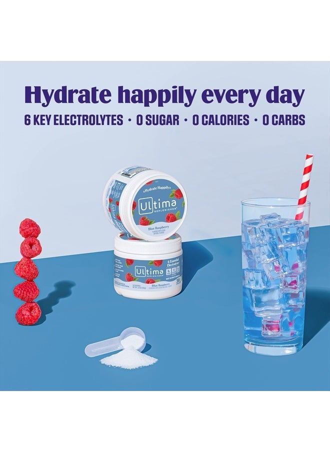 Ultima Replenisher Daily Electrolyte Powder Drink Mix – Blue Raspberry, 30 Servings 3.6 Oz  - Image 3