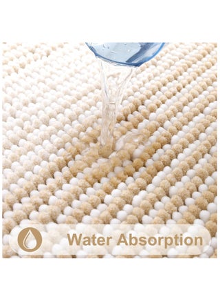 Bathroom Rug Mat, Super Soft and Ultra Absorbent Microfiber Bath Mat Rug, Non-Slip Plush Bathroom Rugs, Machine Wash and Dry Bath Rug for Bathroom, Bedroom, Kitchen, Tub (Beige, 50x80 CM) - view 3