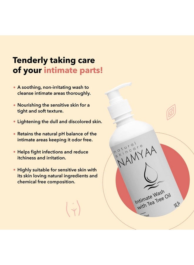 NAMYAA Natural Intimate Wash With Tea Tree Oil | Ph Balanced | Prevents Dryness, Bad Smell, Itching, Rashes & Irritation | Paraben Free | 300Ml - Image 2