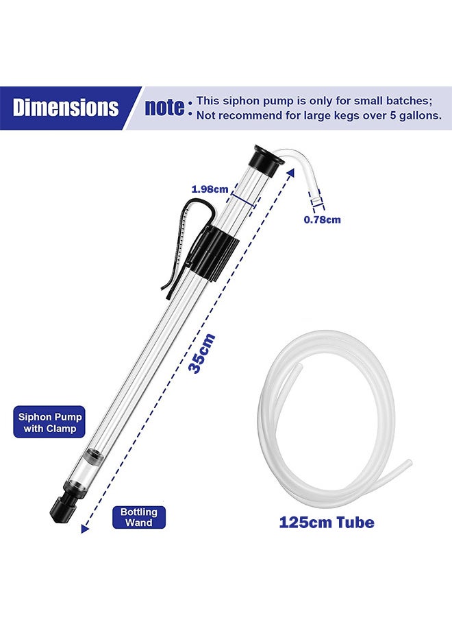 Generic - 35cm Auto Siphon Kit with Clamp and 125cm Hose Bottling Siphoning for Homebrew Drinks Beverages Liquids Carboy Jugs Bottle Filling - Image 1