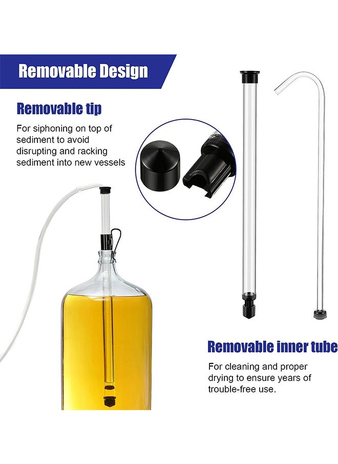 Generic - 35cm Auto Siphon Kit with Clamp and 125cm Hose Bottling Siphoning for Homebrew Drinks Beverages Liquids Carboy Jugs Bottle Filling - Image 1