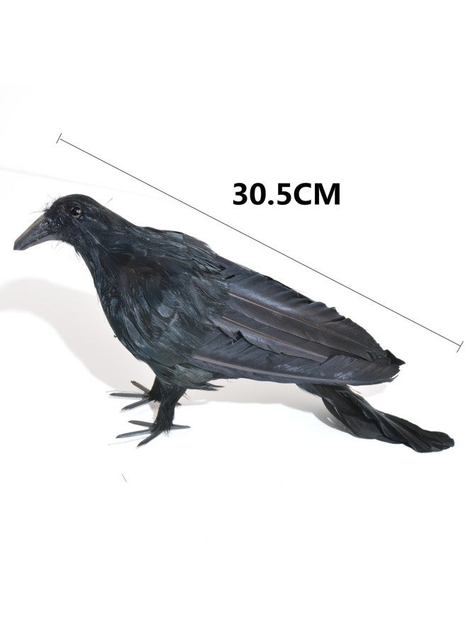 Loquat Black Crow Decoration  Simulation Feather Crow Simulation Crow Ghost Festival Easter Supplies Wholesale-Dimensions:Large - Image 1