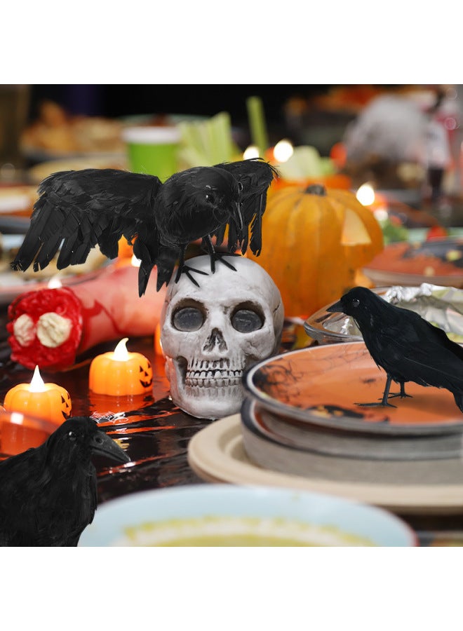 Loquat Black Crow Decoration  Simulation Feather Crow Simulation Crow Ghost Festival Easter Supplies Wholesale-Dimensions:Large - Image 5