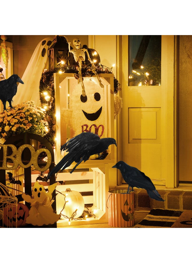 Loquat Black Crow Decoration  Simulation Feather Crow Simulation Crow Ghost Festival Easter Supplies Wholesale-Dimensions:Large - Image 2